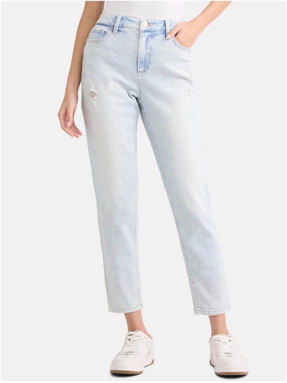 Time and Tru Light Blue High-Rise Mom Jeans